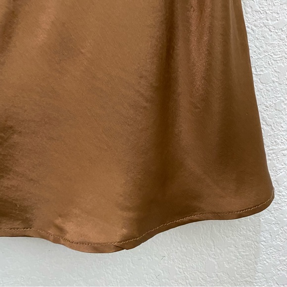 COSABELLA Brown Satin Black Lace Slip Top Size M Made in Italy - Picture 10 of 13